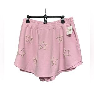 Simply Southern Light Pink Pearl bejeweled star Skort - SIZE XXL